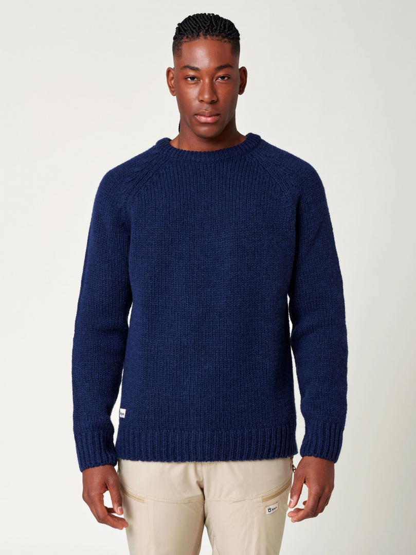 Men's Norrby Wool Sweater - Navy in the group Men's / Hoodies & sweaters - Men's / Knitwear - Men's at Röyk (11001201_r)