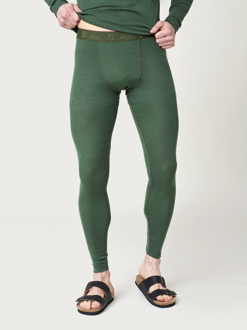 Men's Merino/Bamboo Long Pants - Forest Green in the group Men's / Base-layers - Men's at Röyk (114811_r)