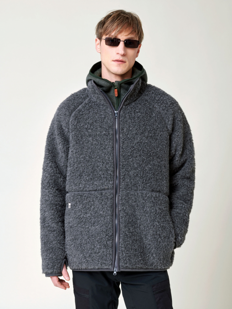 Men's Heavy Wool Pile Jacket - Charcoal in the group Men's / Jackets - Men's / Wool jackets - Men's at Röyk (16231121_r)