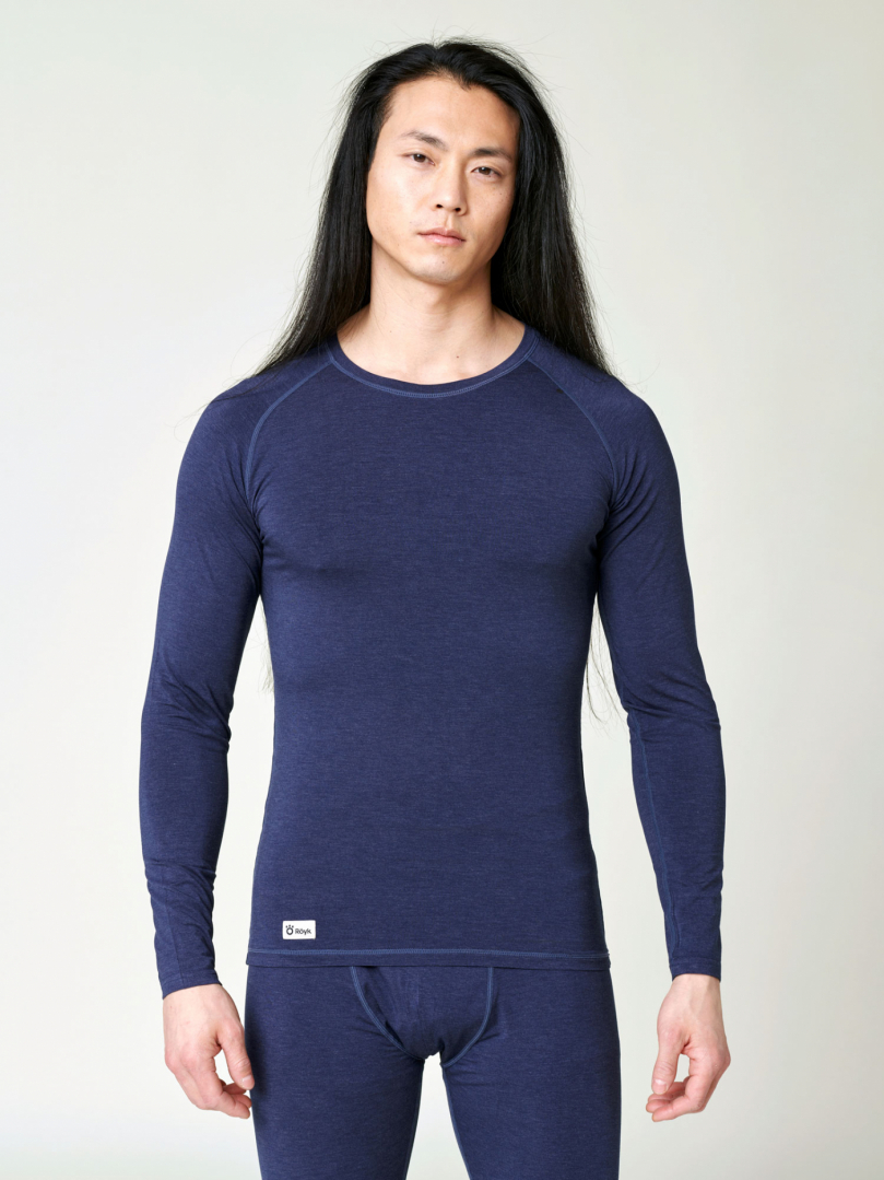 Men's Bamboo Sweater - Navy in the group Men's / Base-layers - Men's at Röyk (19411201_r)