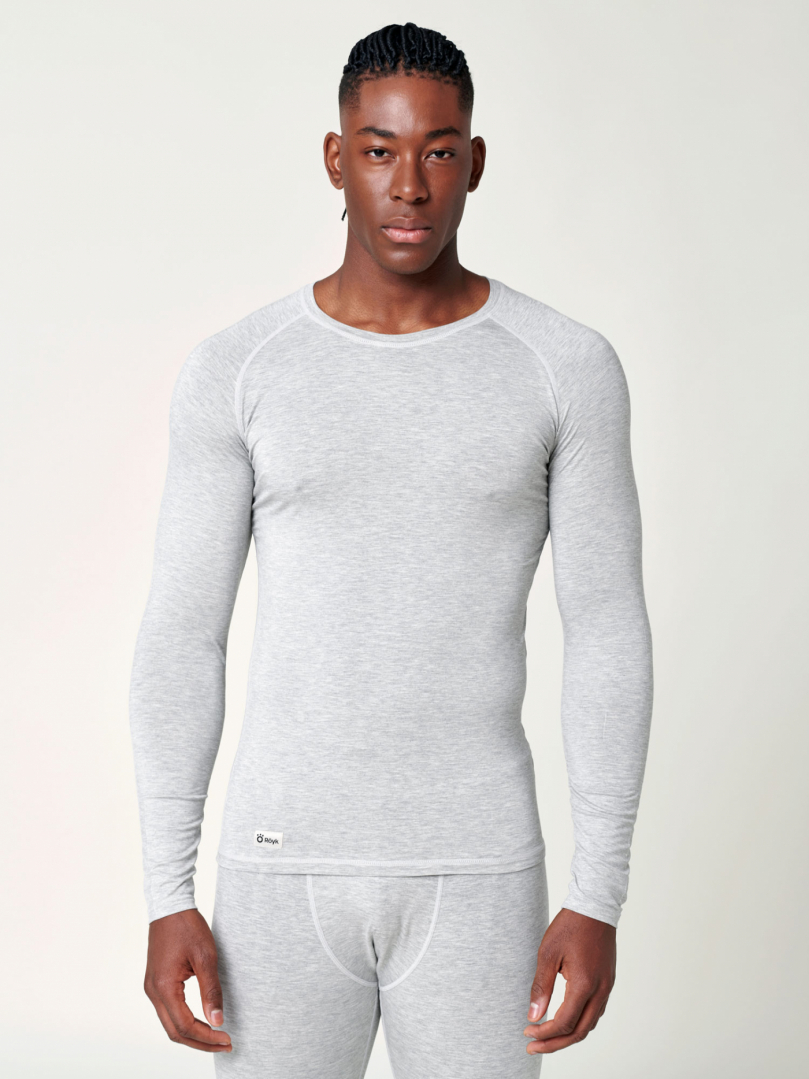 Men's Bamboo Sweater - Grey Marl in the group Men's / Base-layers - Men's at Röyk (1941291_r)