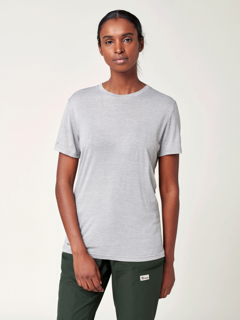 Women's Merino T-shirt - Light Gray in the group Women's / Hoodies & sweaters- Women's / T-shirt - Women's at Röyk (221110_r)