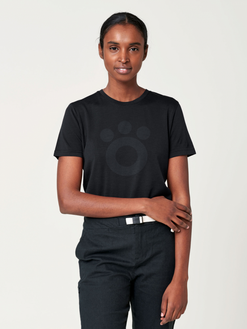 Women's Merino T-shirt - Big Black Logo in the group Women's / Hoodies & sweaters- Women's / T-shirt - Women's at Röyk (2855880_r)