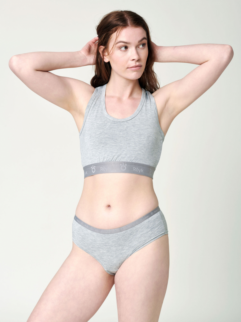 Women's Bamboo Top - Gray Marl in the group Women's / Underwear - Women's / Bamboo underwear - Women's at Röyk (2921290_r)